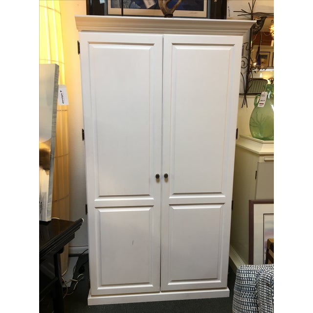 White Two Door Office Armoire Chairish