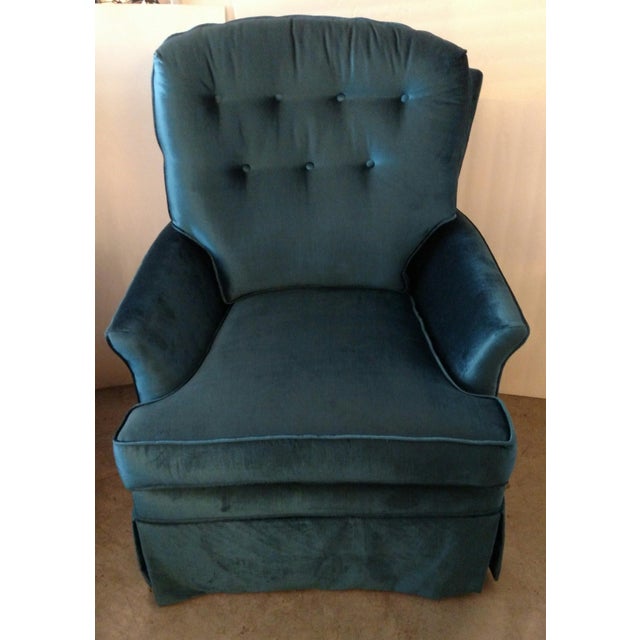 Vintage Blue Velvet Swivel Rockers A Pair Chairish