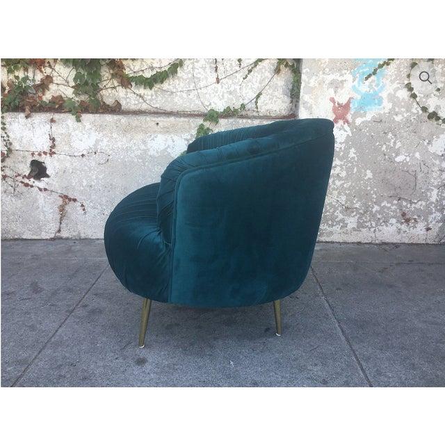 Glam Teal Velvet Club Chairs A Pair Chairish