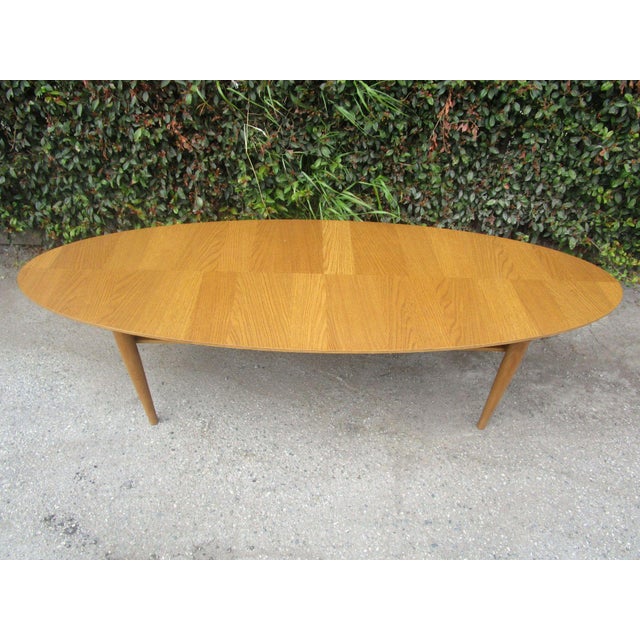 Oval Low Profile Wood Coffee Table | Chairish You won't want to miss these savings.