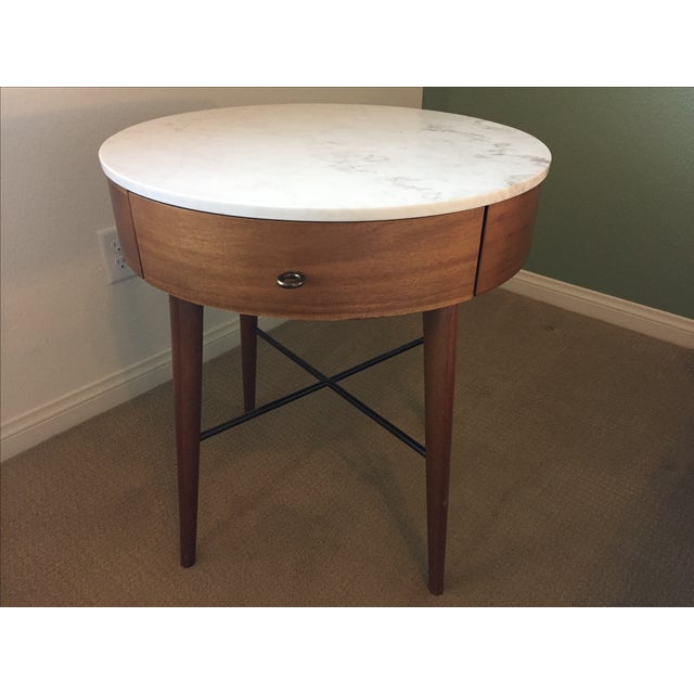West Elm MidCentury Marble Top Nightstand Chairish