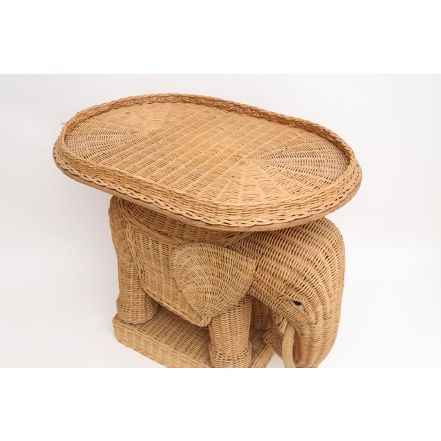 Vintage Rattan Wicker Elephant Side Table Chairish