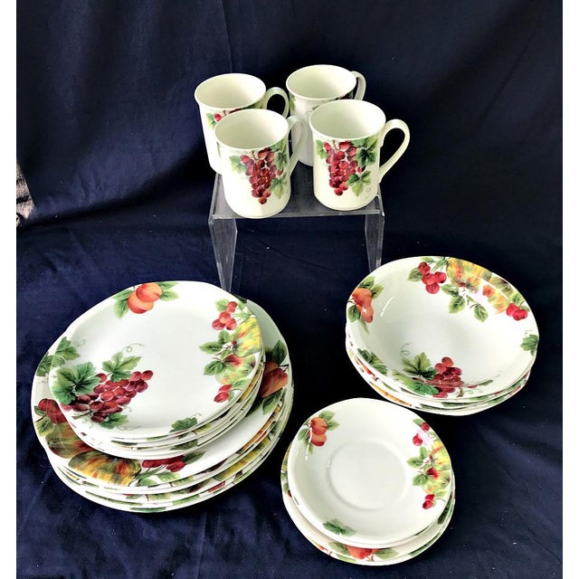 Royal Doulton Vintage Grape Pattern China Service- 25 Pieces | Chairish