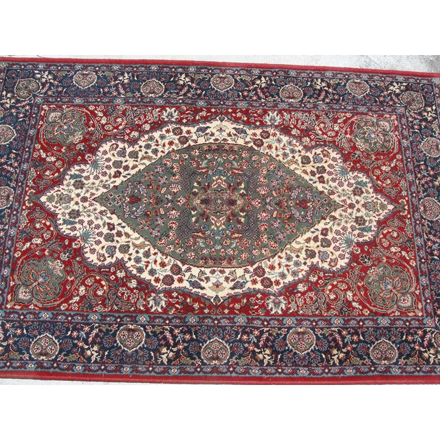 Red & Blue Oriental Medallion Rug 3'3 X 4'11" Chairish