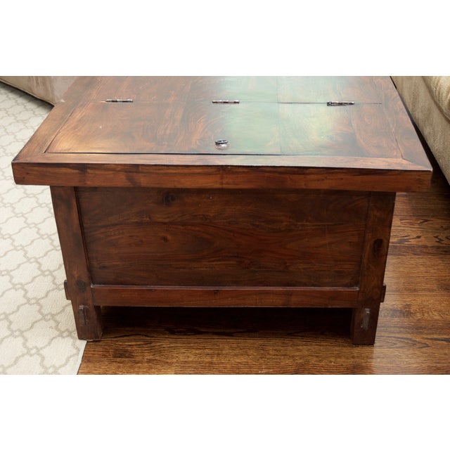 Rustic Trunk Style Storage Coffee Table