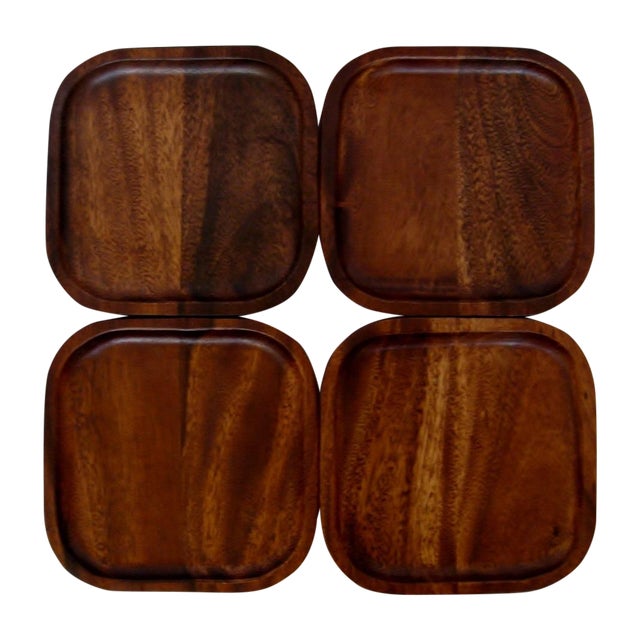 Square Wood Plates Set of 4 Chairish
