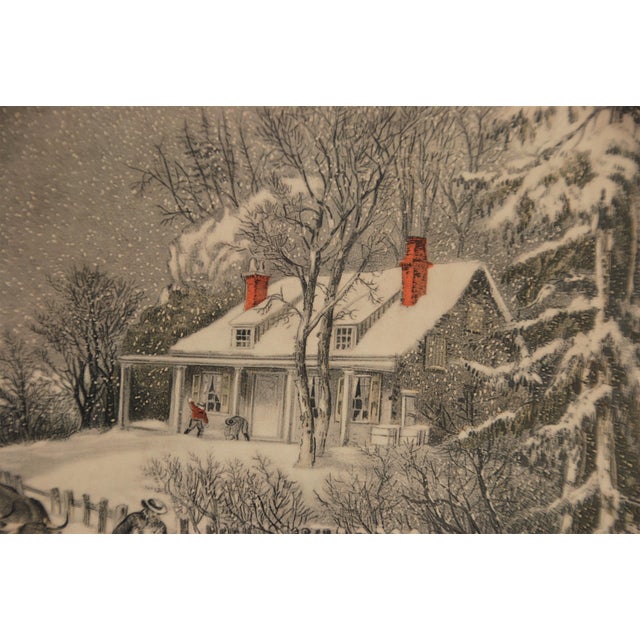 Antique Framed Currier and Ives Print "The Snow Storm" Chairish