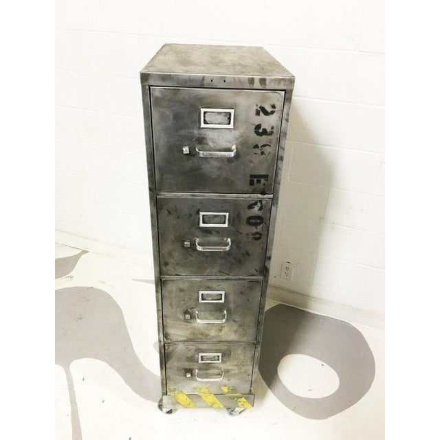 Industrial Brushed Metal File Chairish