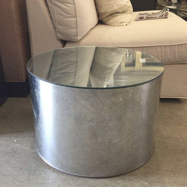 Mirrored Chrome Drum Side Table Chairish