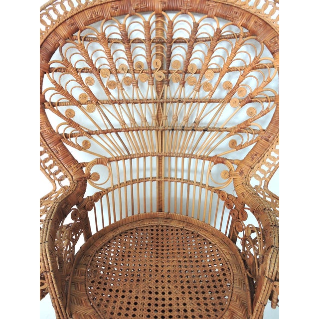 Wicker Peacock/Fan Back Arm Chair Chairish
