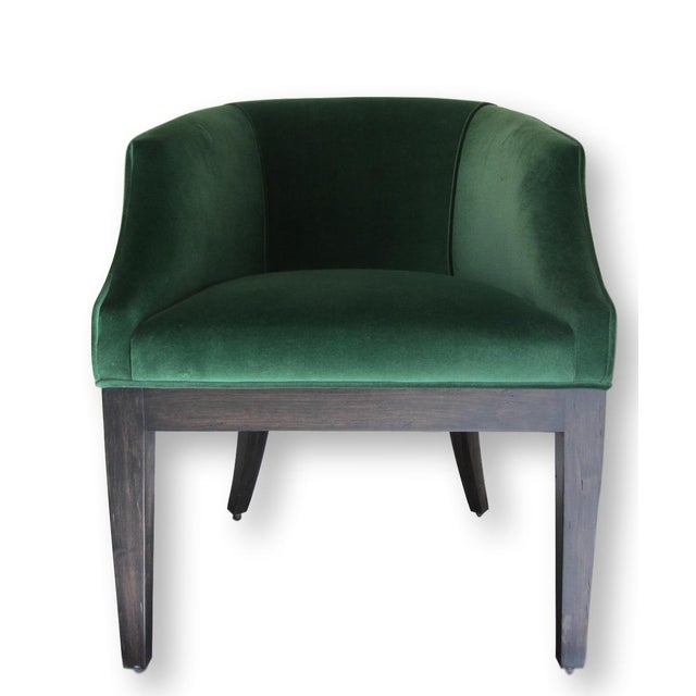 Custom Emerald Green Velvet Club Chair | Chairish