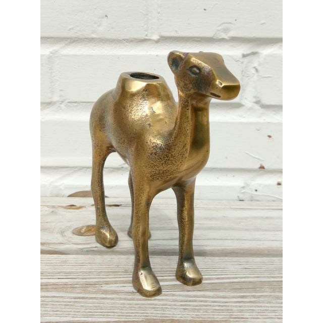 Brass Toned Camel Candle Holder Chairish