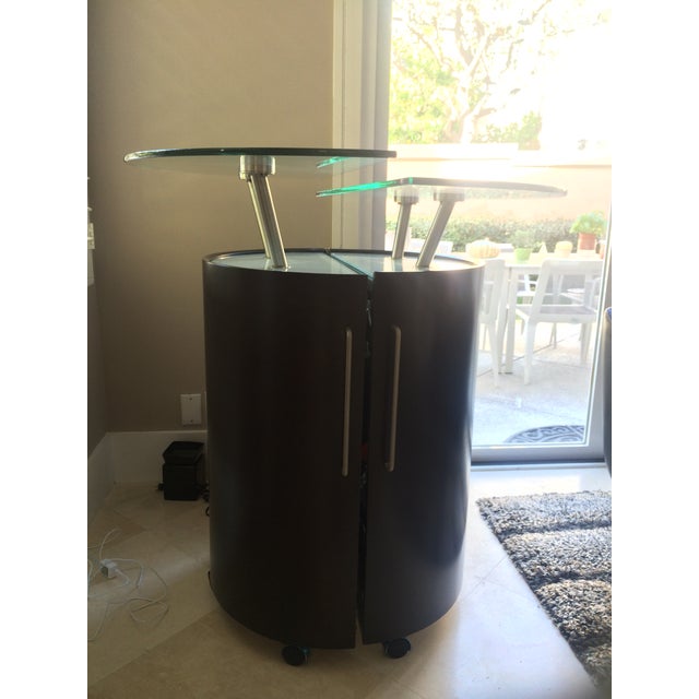 Round Portable Home Bar on Wheels Chairish