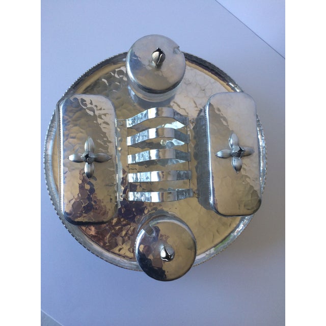 Vintage Lazy Susan Rodney Kent Hammered Aluminum Breakfast Set Set of 6 Chairish