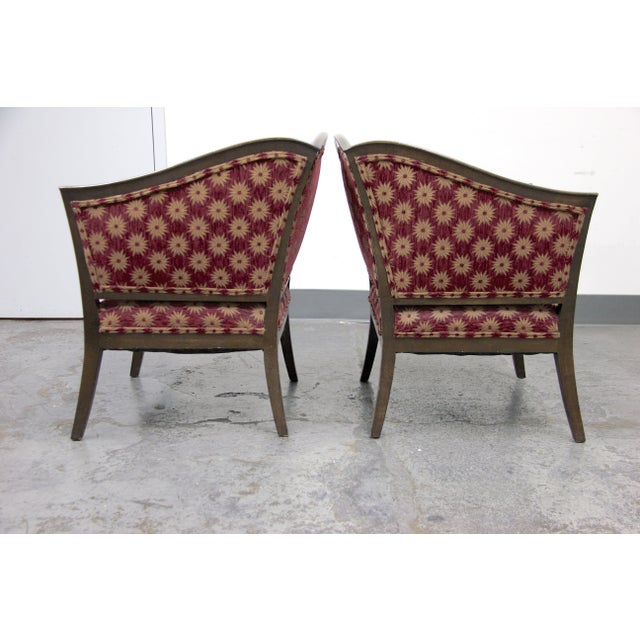 Custom Upholstered Burgundy and Gold Chairs Chairish