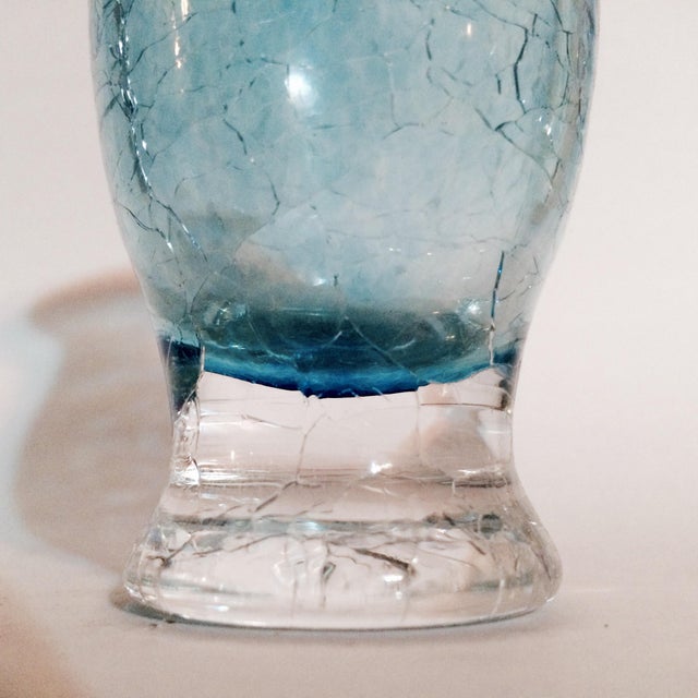 Blue Caithness Glass Vase Handcrafted in Scotland Chairish