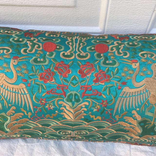 Hollywood Regency Turquoise Asian Chinoiserie Boudoir Pillow Chairish