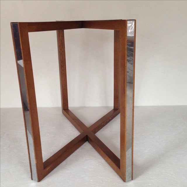 Wood and Chrome X Table Base Chairish