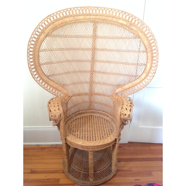 Vintage Wicker Rattan Peacock Chair Chairish