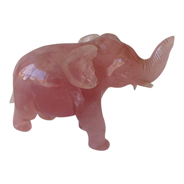 Pink Quartz Elephant Figurine Chairish