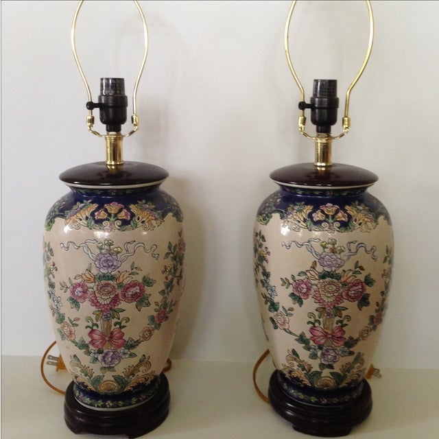 AsianInspired Ginger Jar Lamps A Pair Chairish