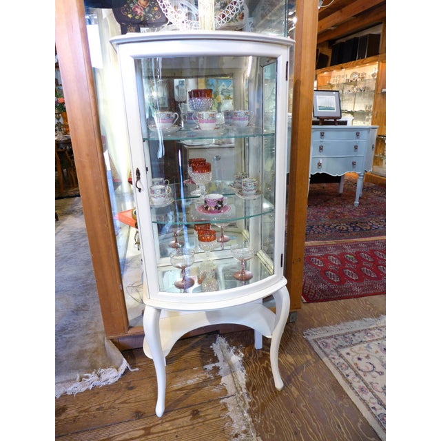 Antique White Mahogany Curio Cabinet | Chairish