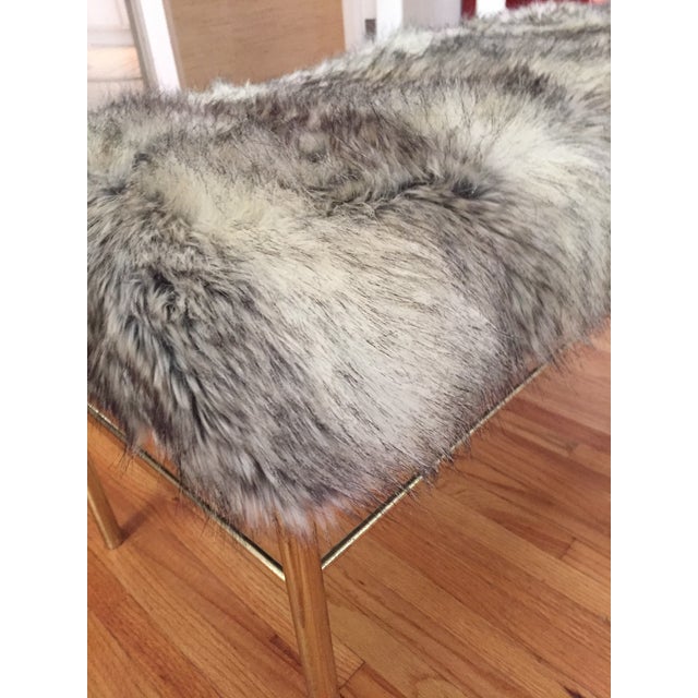 Faux Fur Hollywood Regency Brass Bench Chairish