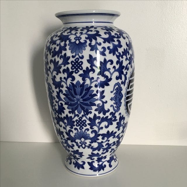 Blue & White Chinoiserie Vase Chairish