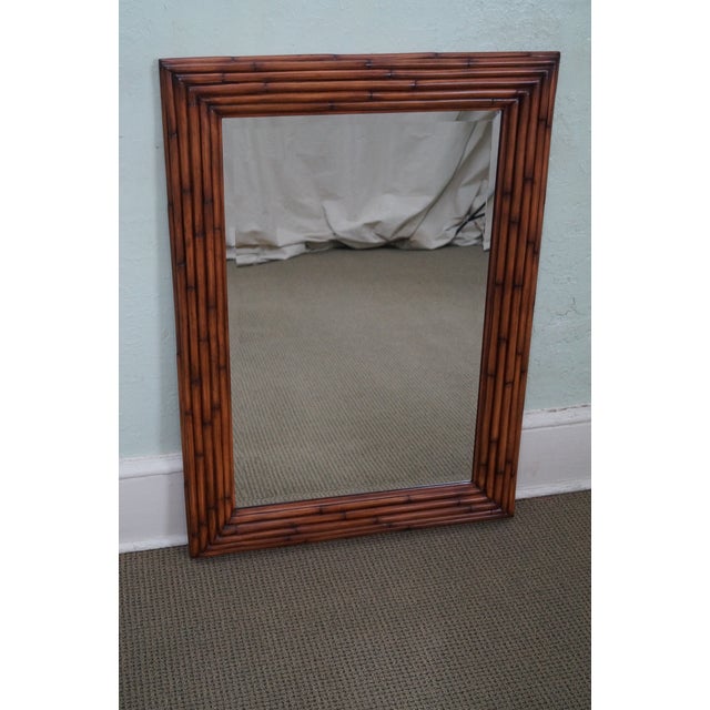 Ethan Allen Faux Bamboo Beveled Wall Mirror Chairish
