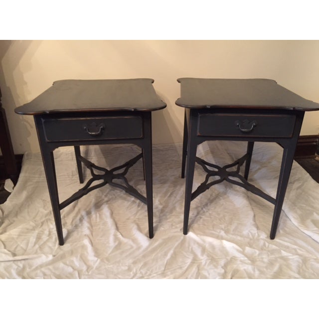 Distressed FrenchStyle Gray End Tables a Pair Chairish