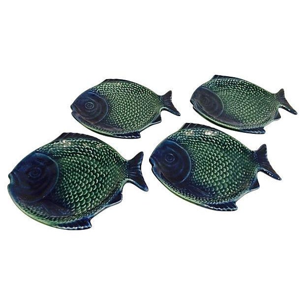 FishShaped Majolica Plates Set of 4 Chairish