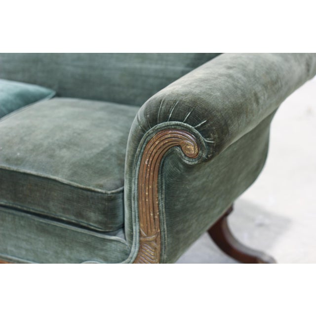 Vintage Green Velvet Sofa | Chairish