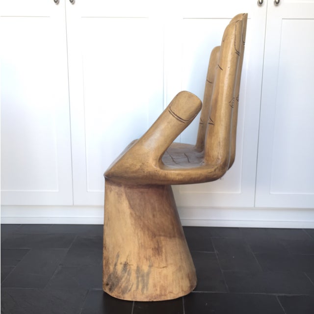 Pedro Friedeberg Style Carved Wood Hand Chair Chairish
