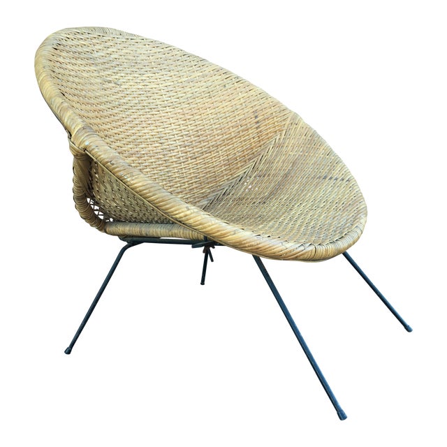 Eames Style Wicker Nesting Chair Chairish