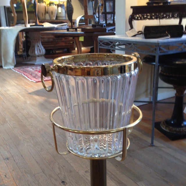 Brass & Glass Champagne Bucket On Stand Chairish