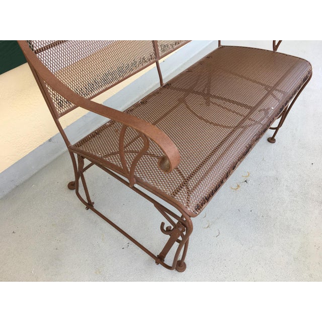 Vintage Wrought Iron Brown Patio Rocker & Glider Set Chairish