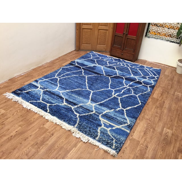 Blue Beni Ourain Moroccan Berber Rug 6′1″ × 8′2″ Chairish