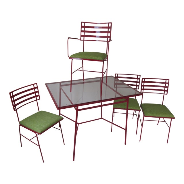 MidCentury Modern Outdoor Dining Set 5 Pieces Chairish