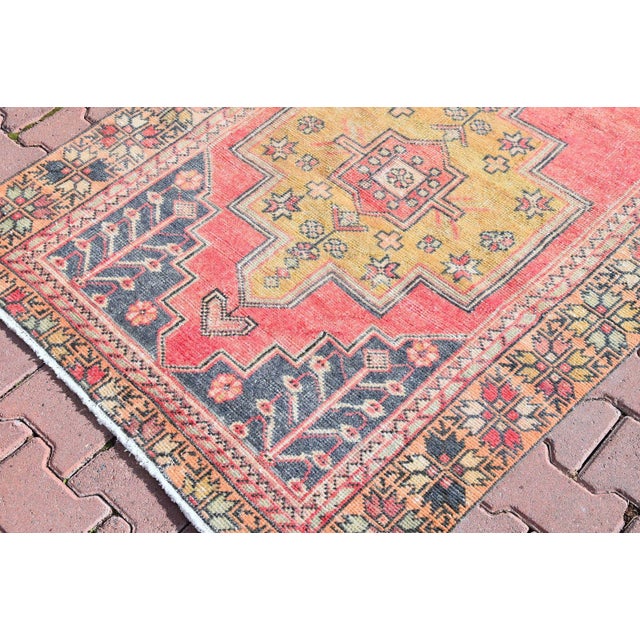 Antique Distressed Turkish HandKnotted Anatolian Rug 3′10″ × 8′4