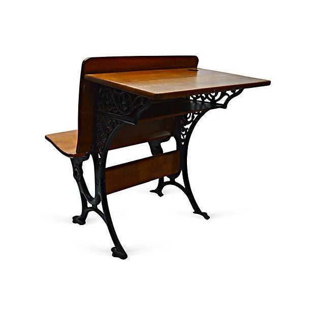 Antique School Desk with Folding Seat Chairish