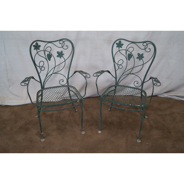 Salterini Iron Grape Vine Patio Chairs Set of 6 Chairish