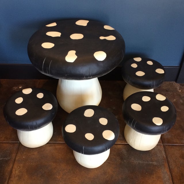 Mushroom Table & Stool Set Chairish