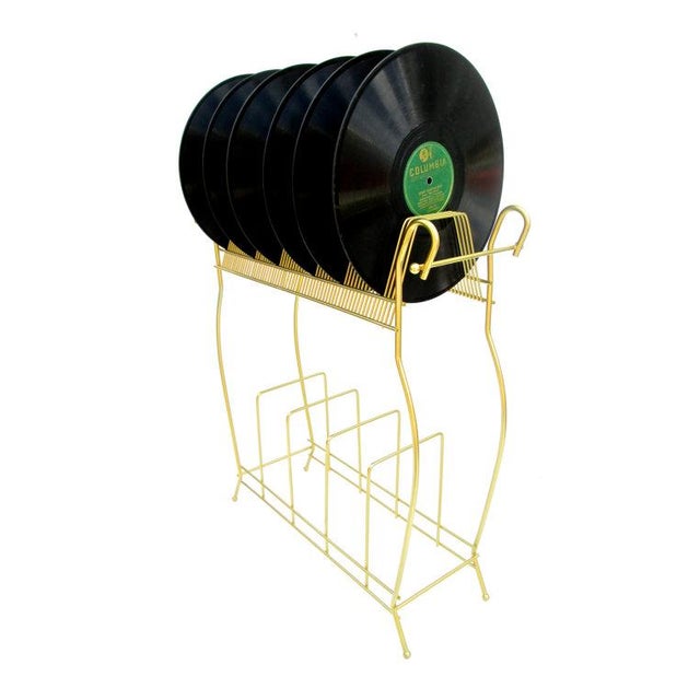 MidCentury Modern Metal Record Rack Chairish
