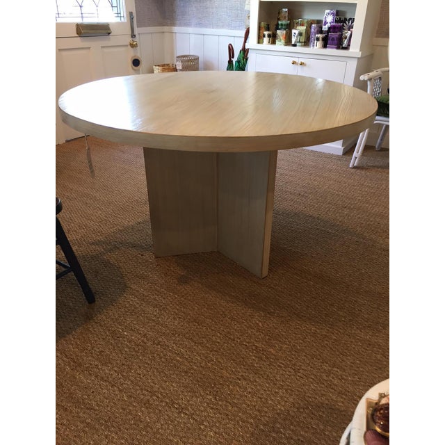 Strieed Sea Foam Green Dining Table With Gold Edge | Chairish