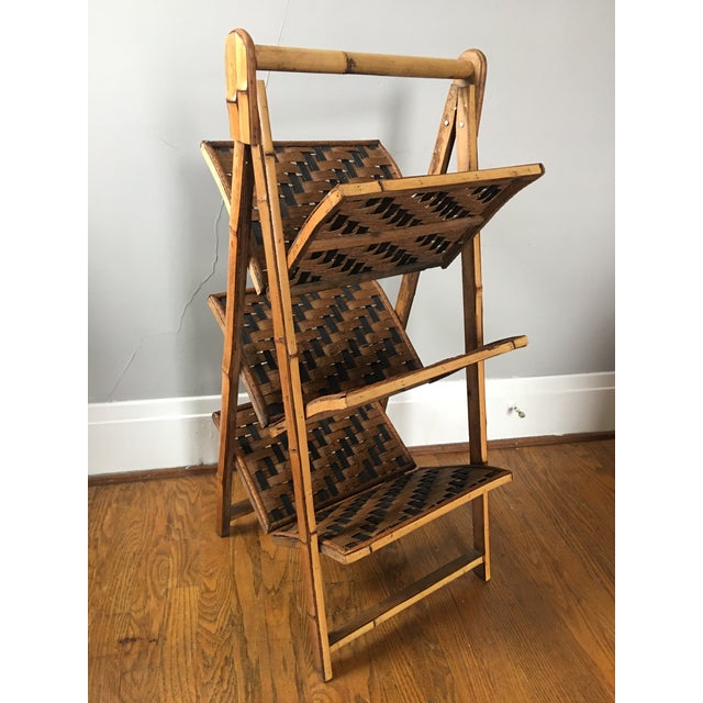 Rattan Wicker 3Tier Magazine Rack Chairish