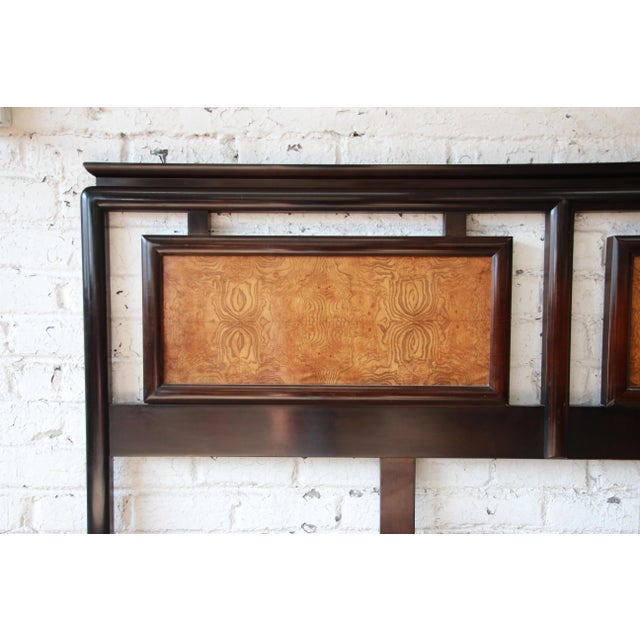 Century Furniture Burlwood and Black Lacquer Chin Hua Chinoiserie King