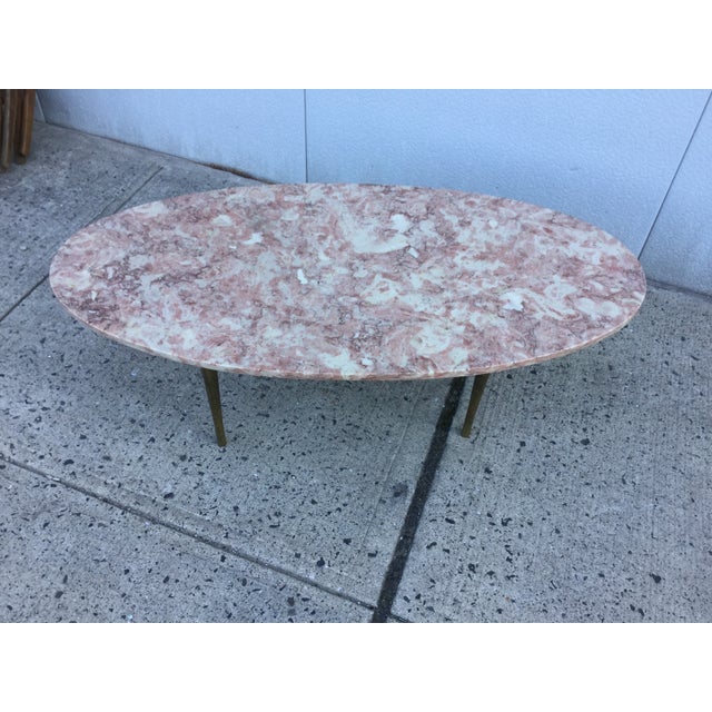 Vintage 1960's Pink Marble Oval Coffee Table Chairish