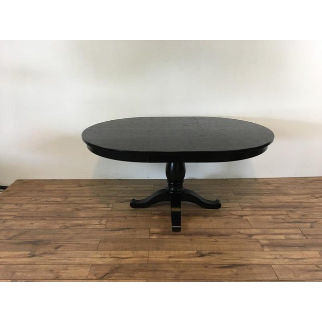 Contemporary Black Wood Oval Dining Table Chairish