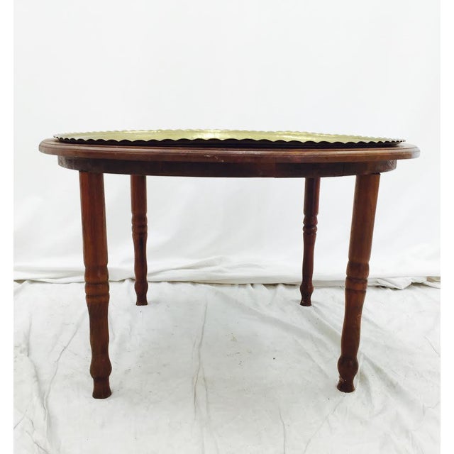 Vintage Brass Tray Top Coffee Table | Chairish