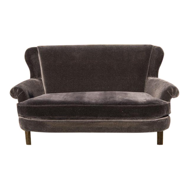 Black Velvet Settee Sofa Chairish
